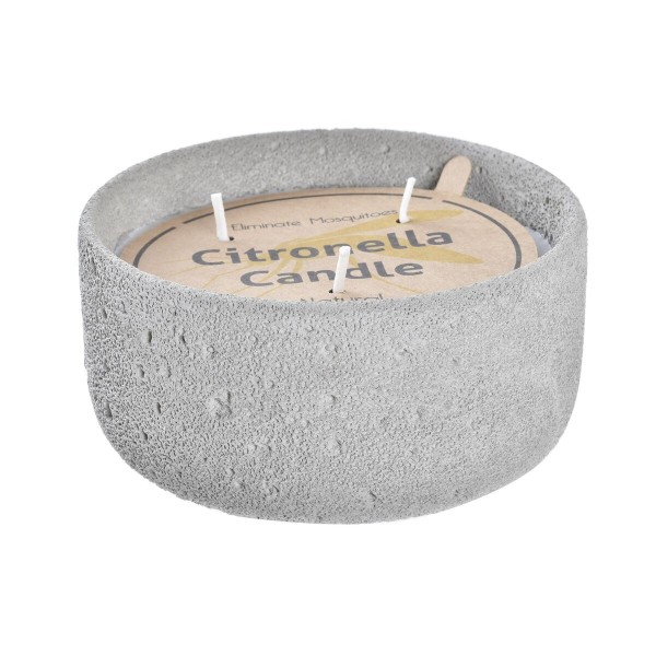 Κερί DKD Home Decor Citronella Γκρι Τσιμέντο Λευκό Κερί (15 x 15 x 7 cm)